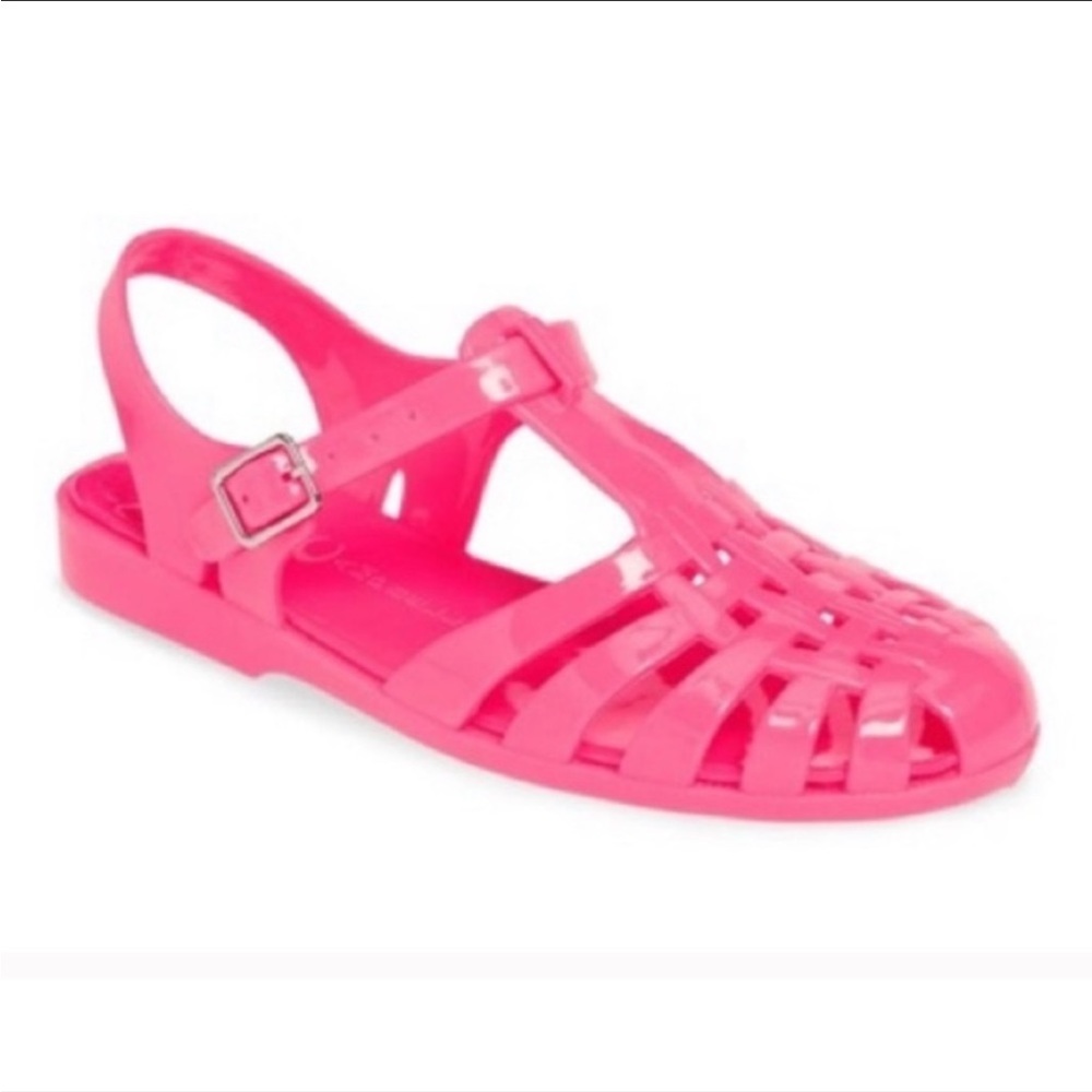 Play by Jeffery Campbell Neon Pink jelly sandals Sz 8 - Picture 2 of 4